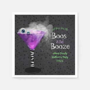 Boos und Booze Adulf Halloween Cocktail Party Serviette