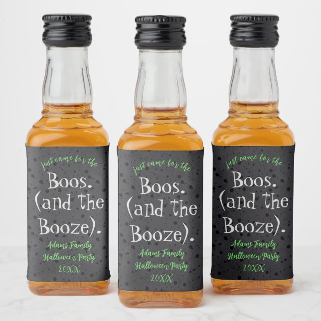 Boos und Booze Adult Halloween-Party Favoriten Alkoholflaschenetikett (Flaschen)