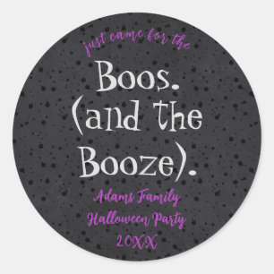 Boos und Booze Adult Halloween-Party Sticker