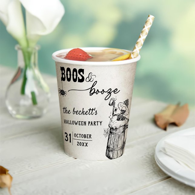 Boos und Booze Ghost-Halloween-Party Pappbecher (Von Creator hochgeladen)