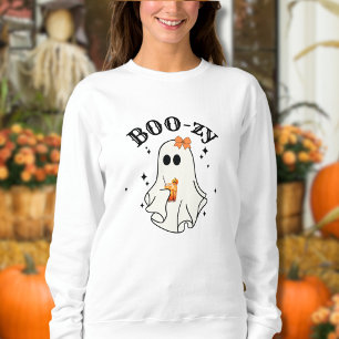 Boos und Booze Ghost Halloween Sweatshirt