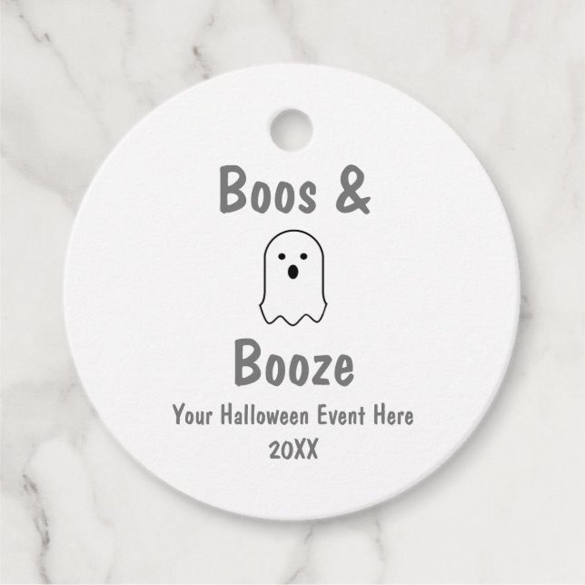 Boos und Booze Halloween Geschenkanhänger (Vorderseite)
