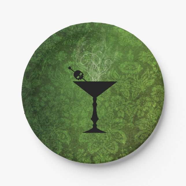 Boos und Booze Halloween Grünbuch-Teller Pappteller (Vorderseite)