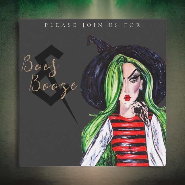 Boos und Booze Halloween Hexe Party Einladung (Von Creator hochgeladen)