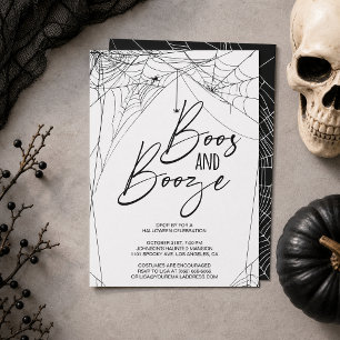 Boos und Booze-Halloween-Party Einladung