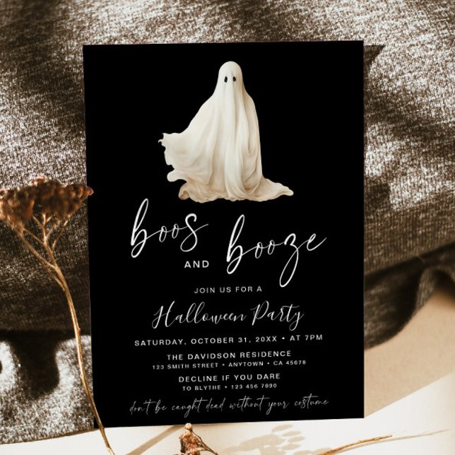 Boos und Booze Halloween-Party Einladung Ghost (Von Creator hochgeladen)