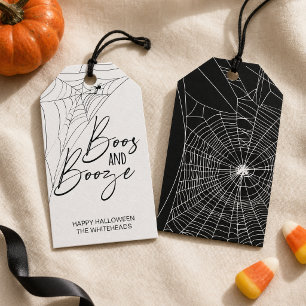 Boos und Booze-Halloween-Party Geschenkanhänger