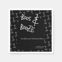 Boos und Booze Halloween-Party Schwarzweiß