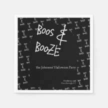 Boos und Booze Halloween-Party Schwarzweiß