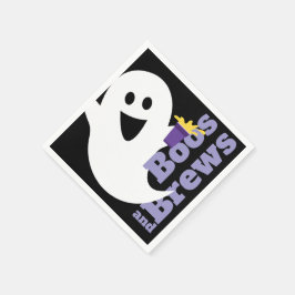 BOOS und BREWS, Designer Halloween, Geist auf Schw Serviette