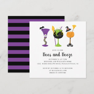 Boos und Schnaps. Halloween-Kostümcocktails Party Einladung