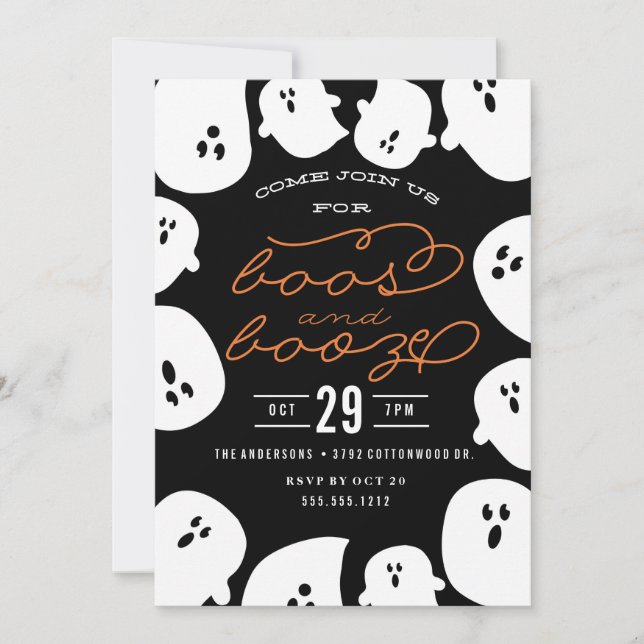 BOOS UND STÄRKUNG DER HALLOWEEN-PARTY-EINLADUNG EINLADUNG (Vorderseite)