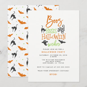 Boos-Zischen und Halloween-Wünsche Einladung