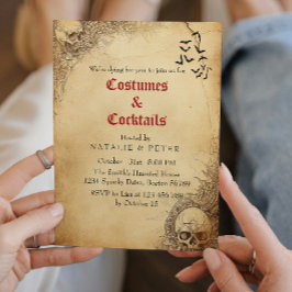 Boose and Booze I Skull Halloween-Party Einladung