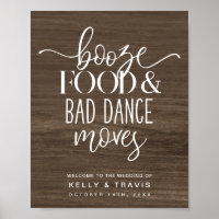 Boost Food and Bad Dance Moves Wedding Poster
