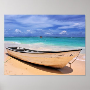 Boot am Strand Poster
