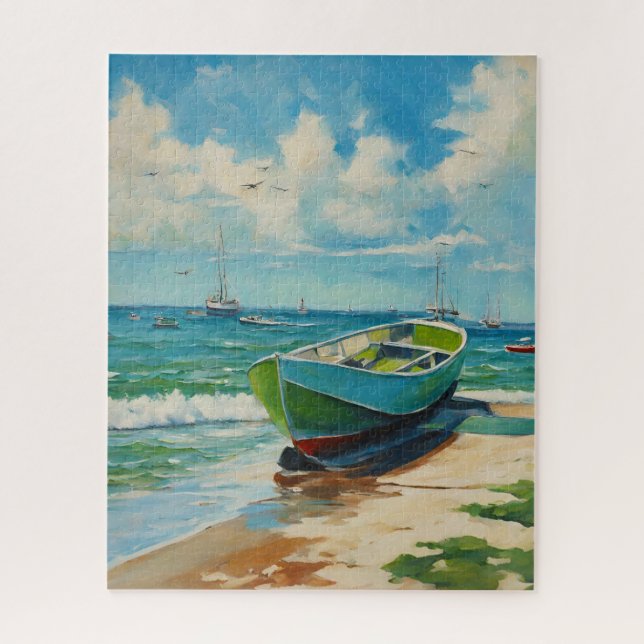 Boot am Strand Puzzle (Vertikal)