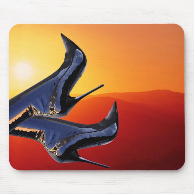Boot Art mit farbenfroher Hintergrundfarbe Mousepad (Vorne)