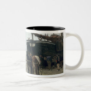 Boot auf dem Strand in Scheveningen, 1876 Zweifarbige Tasse