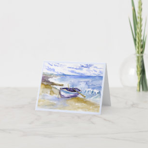 Boot auf Shore Note Card Dankeskarte