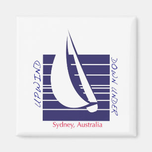 Boot blauer Square_UpDownSydney Magnet