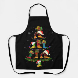 Boot Christmas Tree Line Tanz Funny Dancing Boots Schürze
