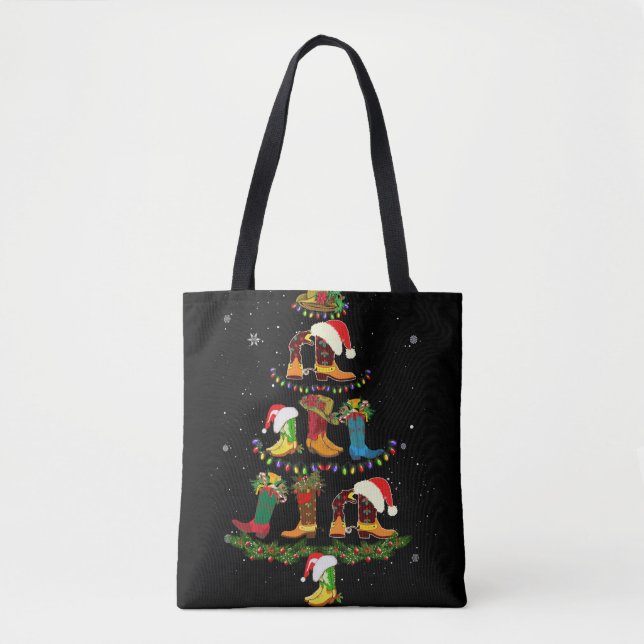 Boot Christmas Tree Line Tanz Funny Dancing Boots Tasche (Vorderseite)