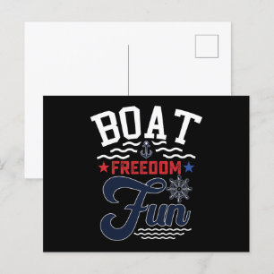 Boot Freiheit Spaß 4. Juli Boater  Postkarte