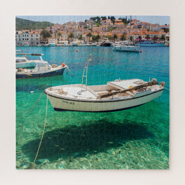 Boot im klaren Wasser Kroatien Jigsaw Puzzle (Vertikal)