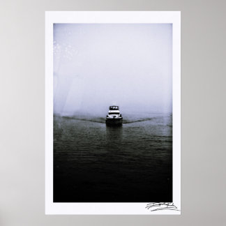 Boot im Nebel Poster