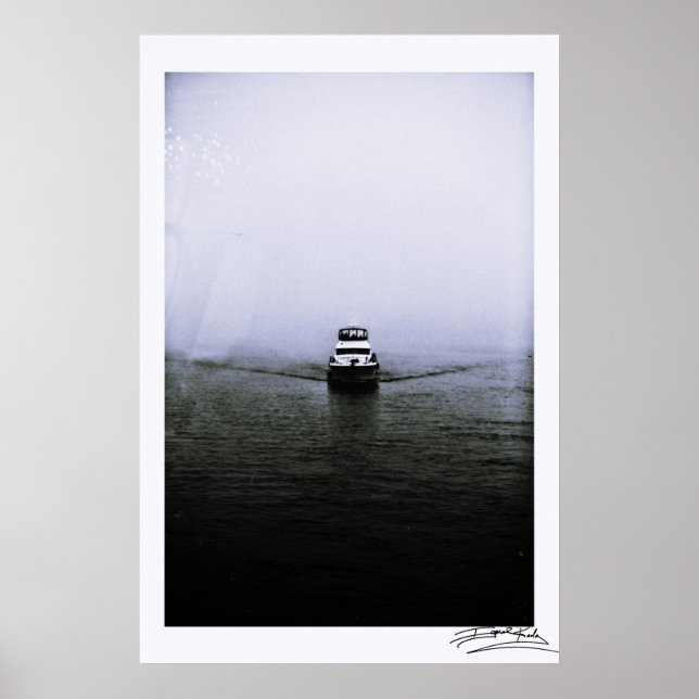Boot im Nebel Poster (Vorne)