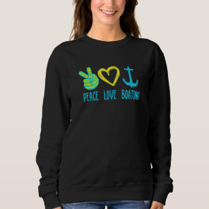 Boot Kapitän Peace Liebe Boating Gefärbte Krawatte Sweatshirt