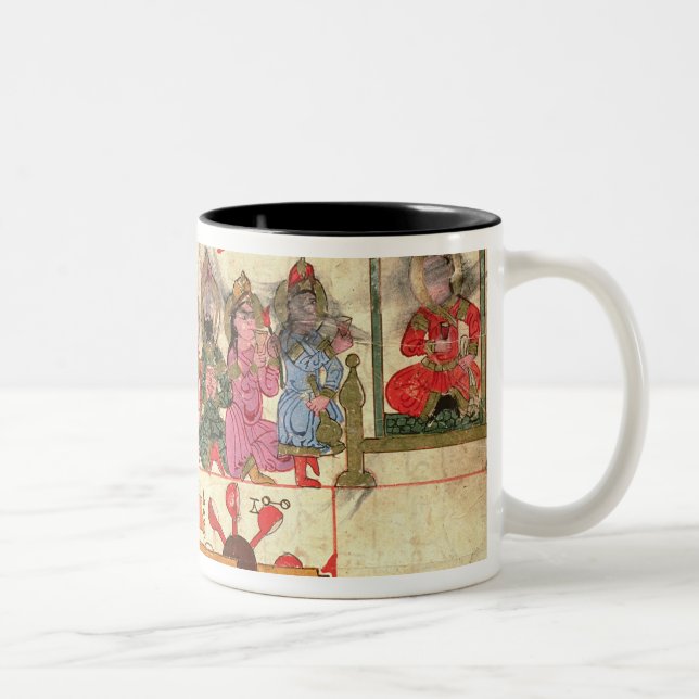 Boot mit Automaten, Illustration Zweifarbige Tasse (Rechts)