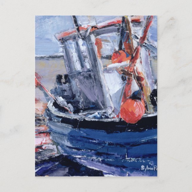 Boot mit Red Buoy Postkarte (Vorderseite)