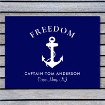 Boot Nautical Anchor Blue Captain Family Monogram