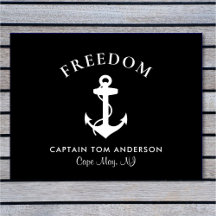 Boot Nautical Anchor Captain Black