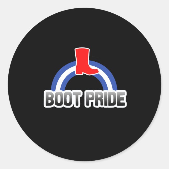 Boot Pride Runder Aufkleber (Vorderseite)