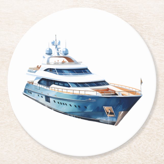 Boot Runder Pappuntersetzer (Vorderseite)
