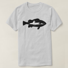 Boot Schwarz und Weiß fischen T-Shirt