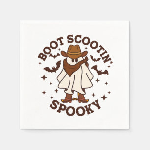 Boot Scoot Spooky Cowboy Ghost Groovy Retro Hallow Serviette