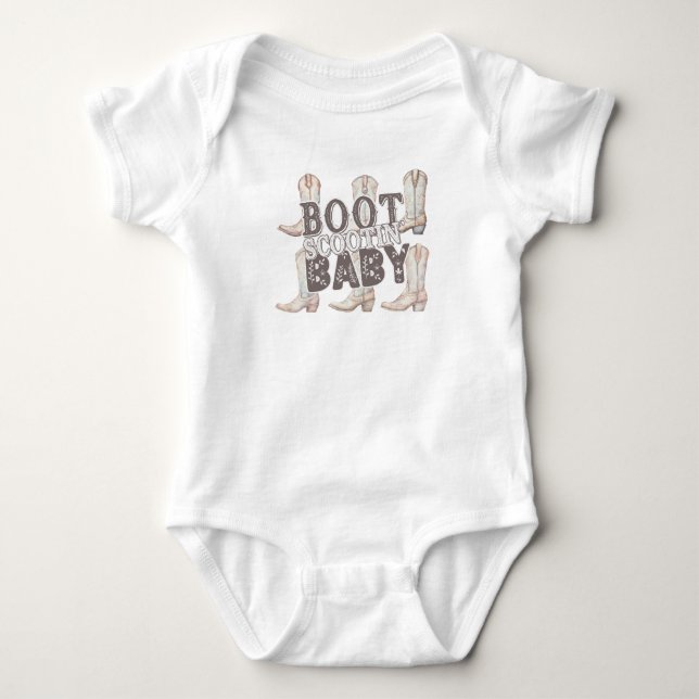 Boot Scootin' Baby - Cowboy/Cowgirl Boots Baby Strampler (Vorderseite)