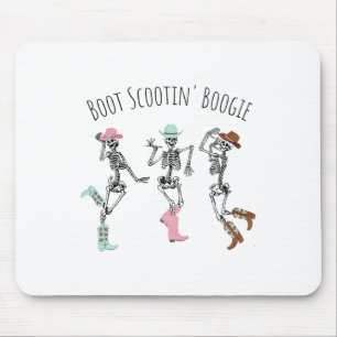 Boot Scootin Boogie Skeletons Tancing Western Hall Mousepad