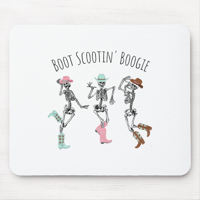Boot Scootin Boogie Skeletons Tancing Western Hall Mousepad (Vorne)