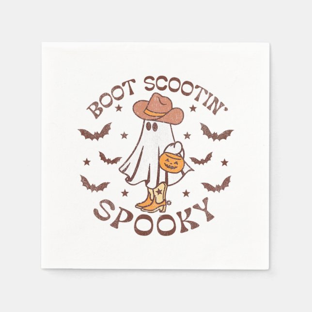 Boot Scootin Spooky, Western Halloween, Retro Fall Serviette (Vorderseite)