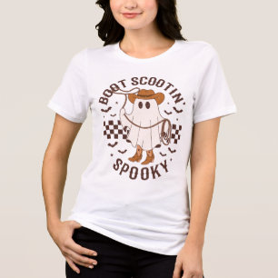 Boot Scootin’ Spooky Westliche Cowgirl-Geister Tri-Blend Shirt
