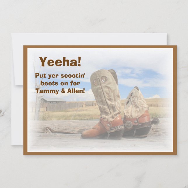 Boot Scootin' Western Dance Faire-part de mariage (Devant)