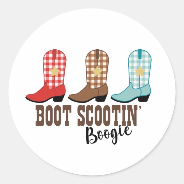 Boot Scooting Boogie Runder Aufkleber (Vorderseite)
