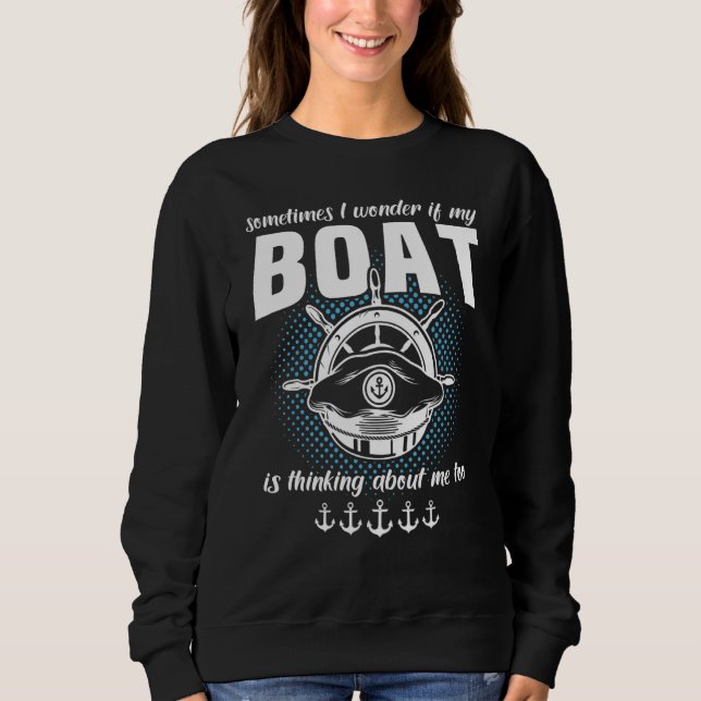 Boot Sportboot Kapitänsmütze Segelboot Motor  Sweatshirt (Vorderseite)