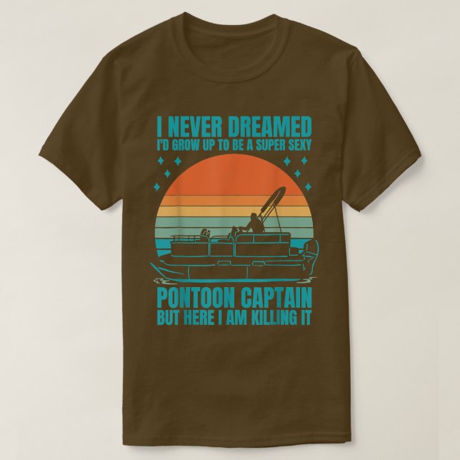 Boot Stuff Kapitän Funny Pontoon Boot Schiff Lake  T-Shirt (Design vorne)