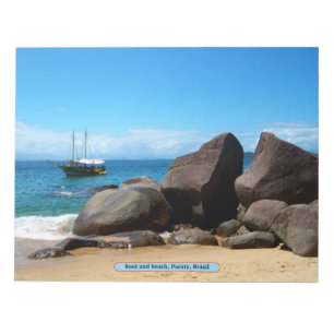 Boot und Strand, Paraty, Brasilien Notizblock
